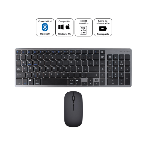 COMBO TECLADO WIRELESS RECARGABLE+ NUMERICO - Imagen 2