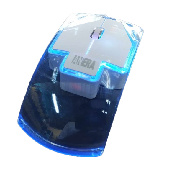 MOUSE USB LED AZUL VERDE TRANSPARENTE 800DPI - Imagen 3