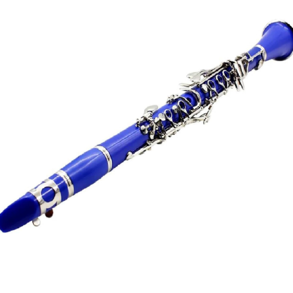 CLARINETE DE LLAVES NIQUELADAS DE 17 TECLAS Y 6 ANILLOS EN SI BEMOL AZUL - Imagen 2