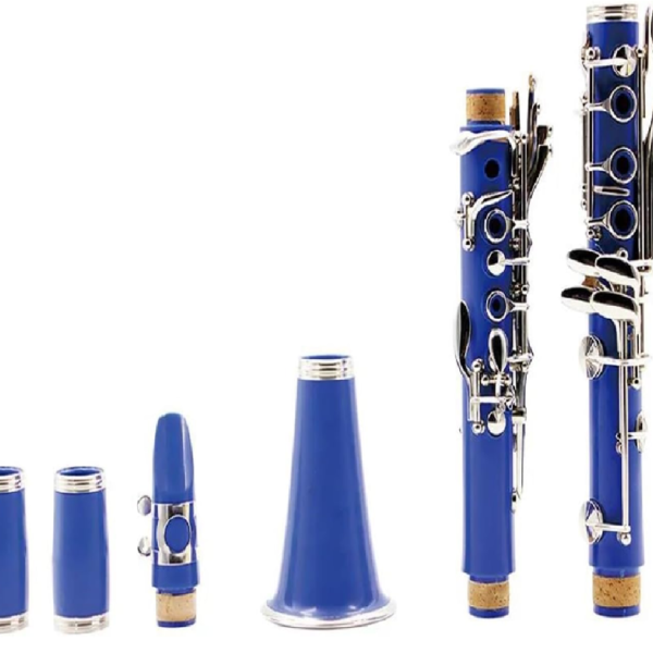 CLARINETE DE LLAVES NIQUELADAS DE 17 TECLAS Y 6 ANILLOS EN SI BEMOL AZUL - Imagen 3