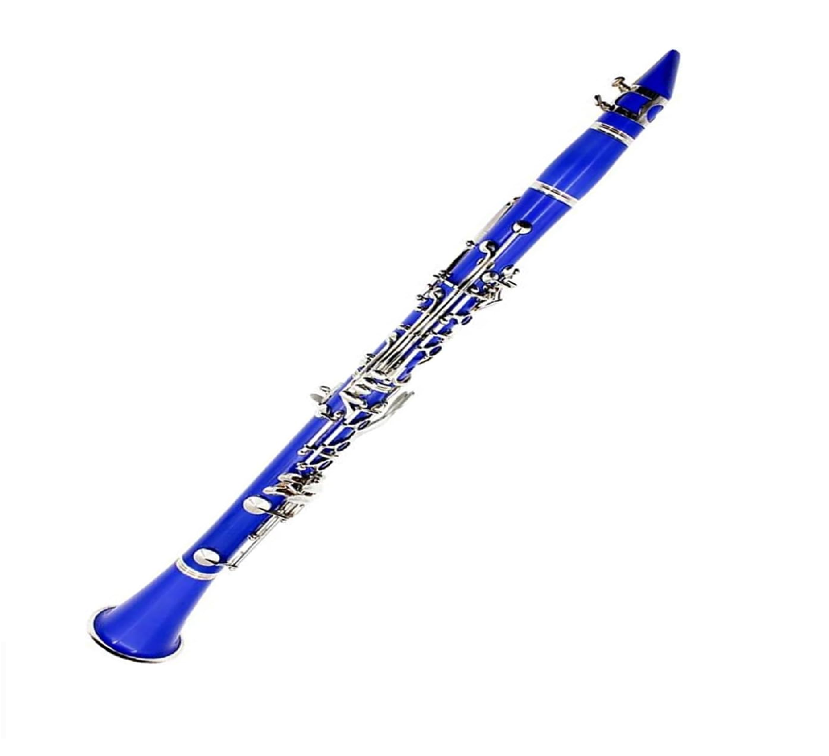 CLARINETE DE LLAVES NIQUELADAS DE 17 TECLAS Y 6 ANILLOS EN SI BEMOL AZUL CLARINETE DE LLAVES NIQUELADAS DE 17 TECLAS Y 6 ANILLOS EN SI BEMOL AZUL - Imagen 1