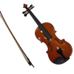 VIOLÍN ACÚSTICO PARA ESTUDIANTE TALLA 1/4 -1/2 DE MADERA DE PINO Y ARCE COLOR MARRON ROJIZO