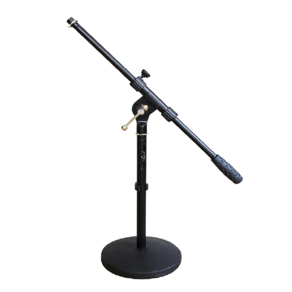 PEDESTAL DE MICROFONO CON BOOM P/MESA BASE REDONDA