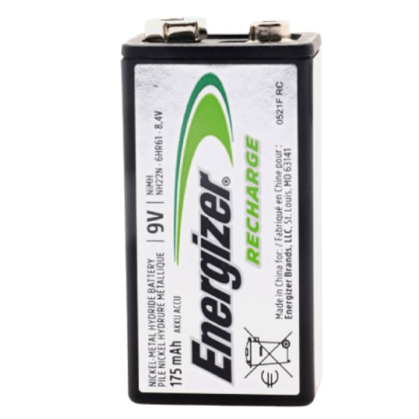 BATERIA 9V RECARGABLE ENERGIZER 175MAH - Imagen 2
