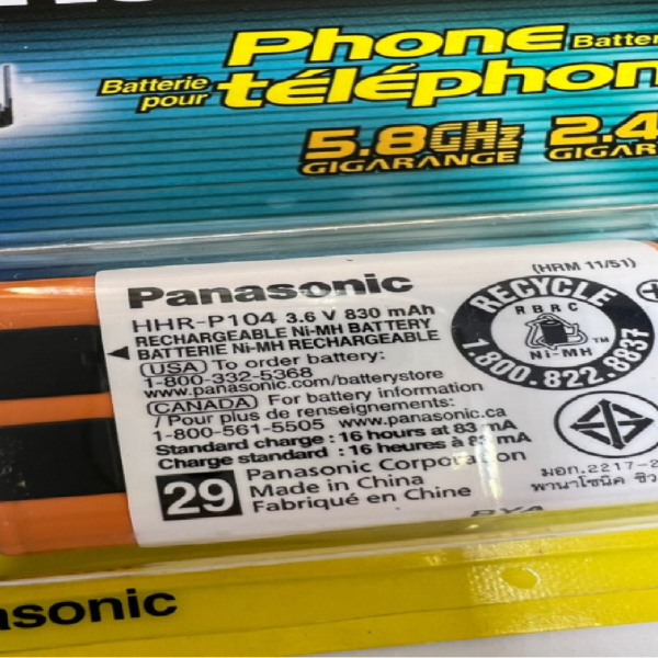 BATERIA TELEFONO 3.6V 830MAH PANASONIC HHR-P104 - Imagen 2