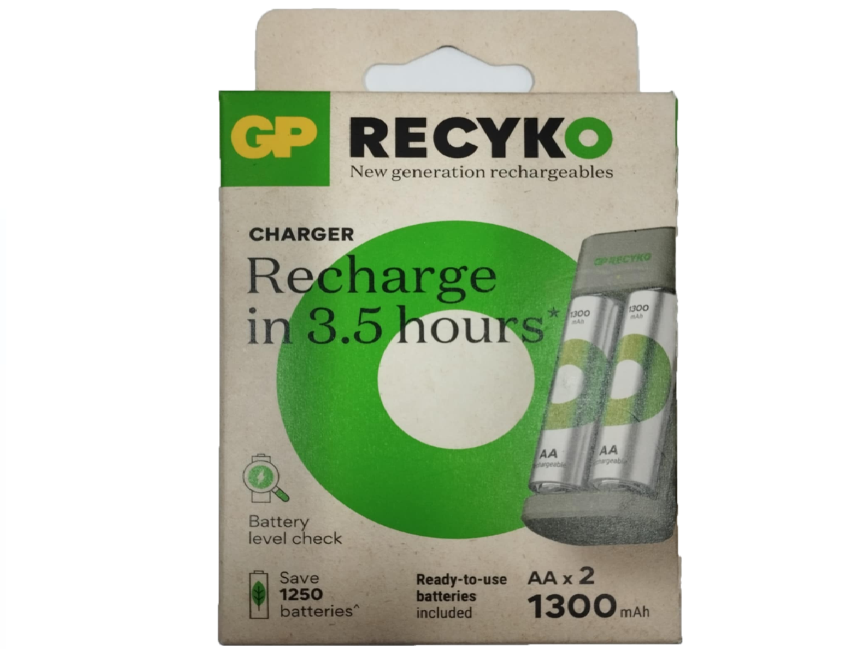 CARGADOR DE PILAS AA-AAA X2 +2 AA-1300 MAH RECYKO CARGADOR DE PILAS AA/AAA X2 +2 AA-1300 MAH RECYKO - Imagen 1