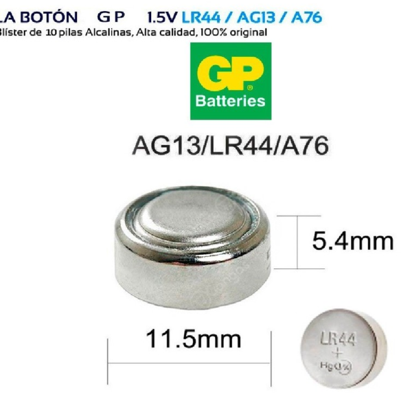 PILA DE RELOJ A76/LR44 GP - Imagen 2