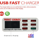 CARGADOR USB 6 PUERTOS CARGA RAPIDA