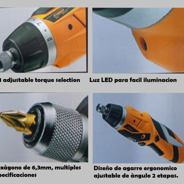 DESTORNILLADOR ELECTRICO 2 POSICIONES DE 30PCS - Imagen 2