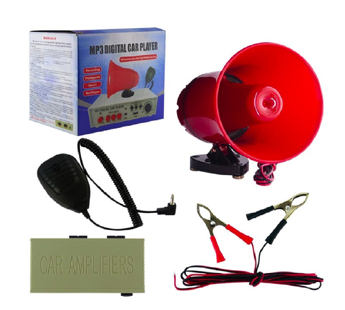 MEGAFONO PARA AUTO CON APMPLIFICADOR DE ALTA VOZ AMPLIFICADOR DE COCHE DE ALTA POTENCIA CA-150U - Imagen 1
