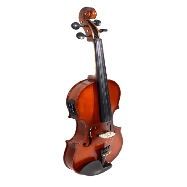 VIOLÍN ELÉCTRICO DE 4/4 CON ECUALIZADOR CUERPO DE MADERA MACIZA DIAPASÓN DE MADERA - Imagen 4